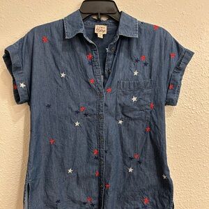 Como Vintage Women's Denim Jeans with Star Embroidery